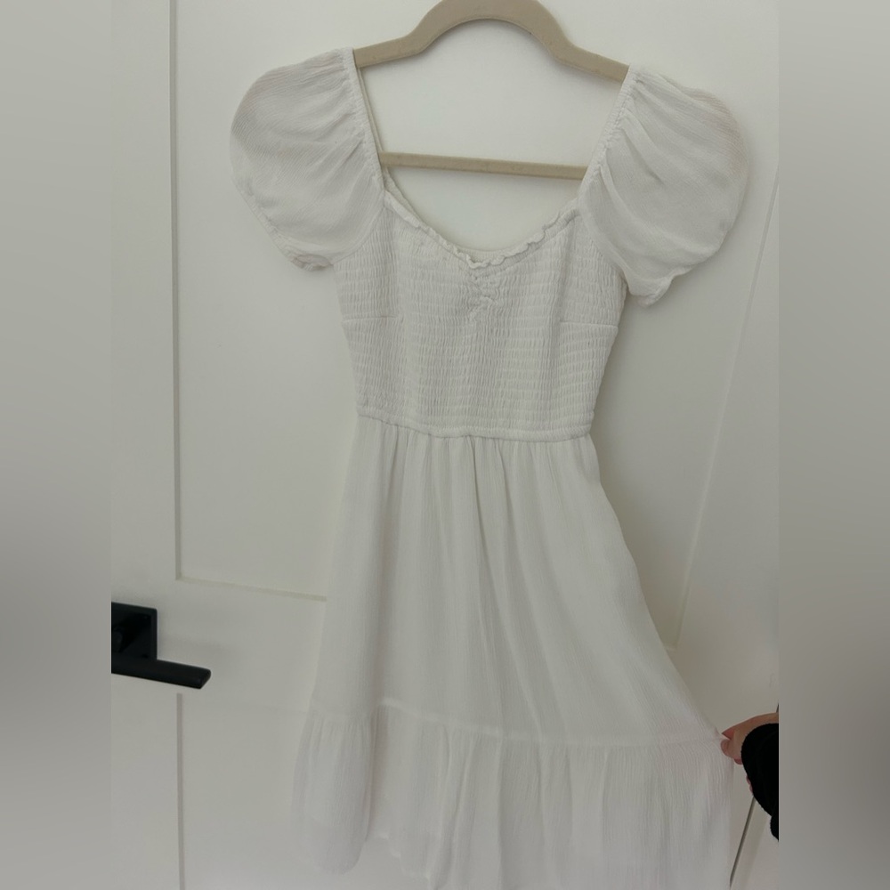Hollister Cream Smocked Dress
